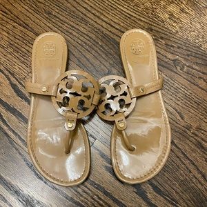 Tory Burch patent nude sandal